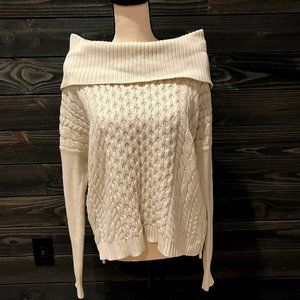 American Eagle Cream Cowl Neck Sweater Size L